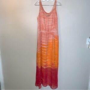 Gypsy 05 Pink and Orange Silk Maxi Dress